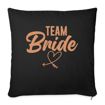 Team Bride Squad Tribe Bridal Party Bachelorette - Housse de coussin décorative 45 x 45 cm - noir - Devant