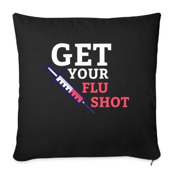 Faites-vous vacciner contre la grippe Aidant - Housse de coussin décorative 45 x 45 cm - noir - Devant