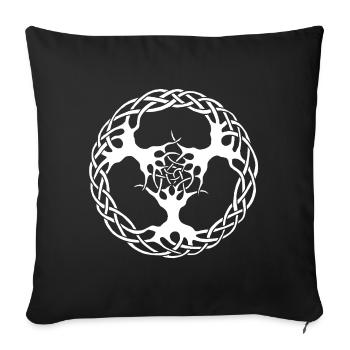 Links to nature (white) - Sofa pillowcase 17,3'' x 17,3'' (45 x 45 cm) - black - Front