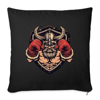 Boxeur Viking MMA Logo - Housse de coussin décorative 45 x 45 cm - noir - Devant