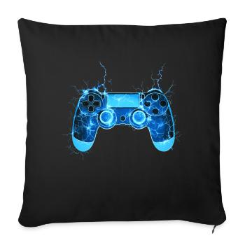 La manette de jeu clignote Cool Gamer Gift - Housse de coussin décorative 45 x 45 cm - noir - Devant