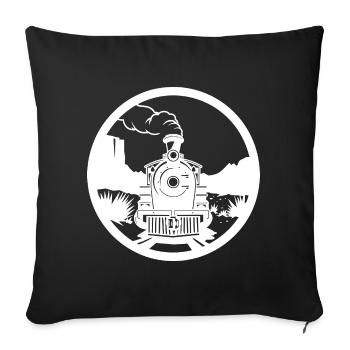 Railway Drawing - Sofa pillowcase 17,3'' x 17,3'' (45 x 45 cm) - black - Front