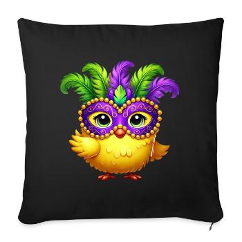 Mardi Gras Chicken Chick Mask Carnival Carnival - Sofa pillowcase 17,3'' x 17,3'' (45 x 45 cm) - black - Front