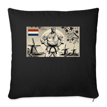 Dutch Karate MASTER - Sofa pillowcase 17,3'' x 17,3'' (45 x 45 cm) - black - Front