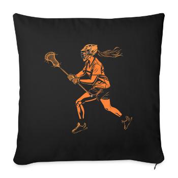 Joueur de crosse des années 90 - Housse de coussin décorative 45 x 45 cm - noir - Devant