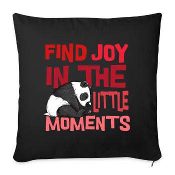 Petit panda ours avec le dicton Wild Animal Nature - Housse de coussin décorative 45 x 45 cm - noir - Devant