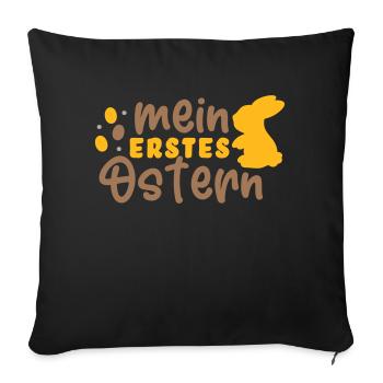 mein erstes Ostern gelb - Sofakissenbezug 45 x 45 cm - Schwarz - Vorne