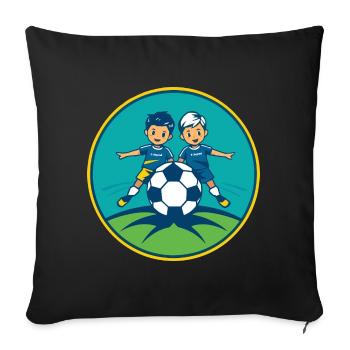 Football F-Youth - Sofa pillowcase 17,3'' x 17,3'' (45 x 45 cm) - black - Front
