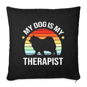 Therapy dog - Sofa pillowcase 17,3'' x 17,3'' (45 x 45 cm) - black - Front