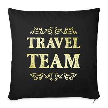 Travel Team - Sofakissenbezug 45 x 45 cm - Schwarz - Vorne