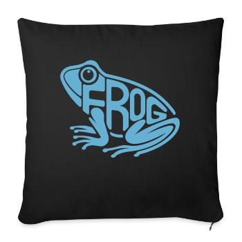 Typographie ludique de grenouilles - Housse de coussin décorative 45 x 45 cm - noir - Devant