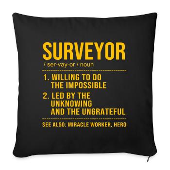 Géomètre - Housse de coussin décorative 45 x 45 cm - noir - Devant
