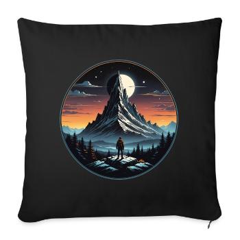 turist_01 - Sofa pillowcase 17,3'' x 17,3'' (45 x 45 cm) - black - Front