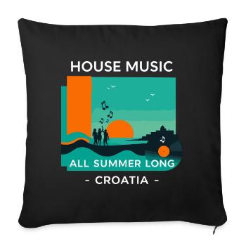 Croatie House Music - Housse de coussin décorative 45 x 45 cm - noir - Devant