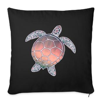 Sea Turtle - Sofa pillowcase 17,3'' x 17,3'' (45 x 45 cm) - black - Front