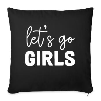 Message d’autonomisation des filles Let’s Go - Housse de coussin décorative 45 x 45 cm - noir - Devant
