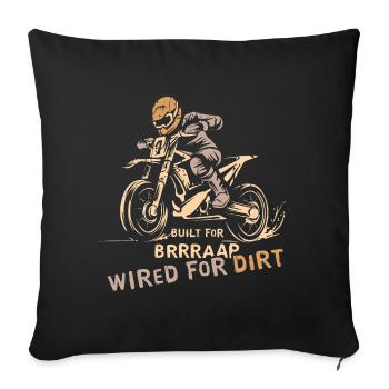 Motocross Biker Logo - Motorcycle and Offroad Symbol - Sofa pillowcase 17,3'' x 17,3'' (45 x 45 cm) - black - Front
