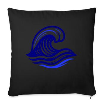 Wave Symbol Ocean - Sofa pillowcase 17,3'' x 17,3'' (45 x 45 cm) - black - Front
