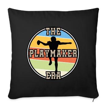 Retro Football - Sofa pillowcase 17,3'' x 17,3'' (45 x 45 cm) - black - Front