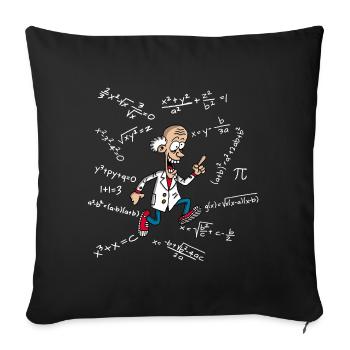 A slightly mad scientist - Sofa pillowcase 17,3'' x 17,3'' (45 x 45 cm) - black - Front