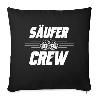 Säufer Crew Bier - Sofakissenbezug 45 x 45 cm - Schwarz - Vorne