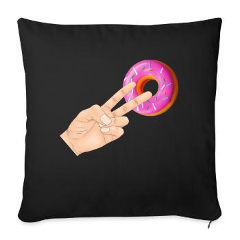 2 In The Pinky Donut - Sofa pillowcase 17,3'' x 17,3'' (45 x 45 cm) - black - Front