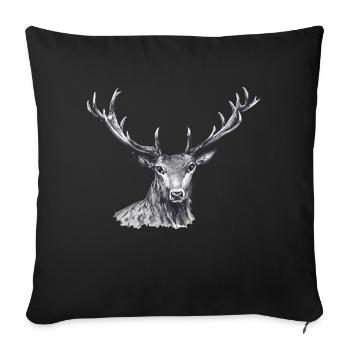 Hirsch - Sofakissenbezug 45 x 45 cm - Schwarz - Vorne