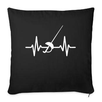 Heartbeat Fencing - Sofa pillowcase 17,3'' x 17,3'' (45 x 45 cm) - black - Front