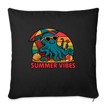 Summer vibes - Estival Chill Pieuvre - Housse de coussin décorative 45 x 45 cm - noir - Devant