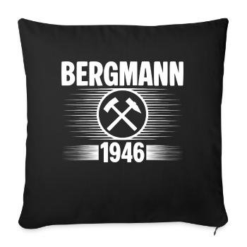 Erzgebirge Bergmann - Sofakissenbezug 45 x 45 cm - Schwarz - Vorne