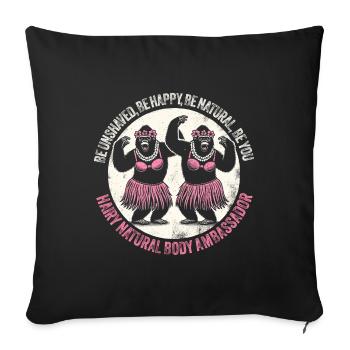 Hula Dancer Gorilla Celebration Tee - Sofa pillowcase 17,3'' x 17,3'' (45 x 45 cm) - black - Front