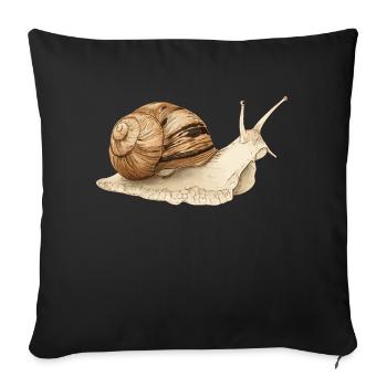Snail - Sofa pillowcase 17,3'' x 17,3'' (45 x 45 cm) - black - Front