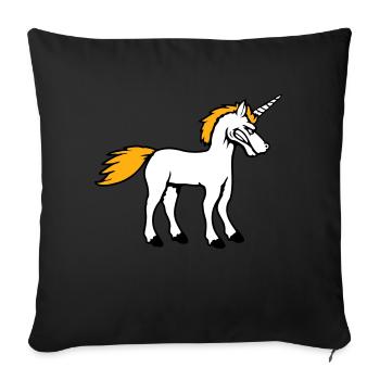 Unicorn Evil Angry Attack Teeth Grinding Sour - Sofa pillowcase 17,3'' x 17,3'' (45 x 45 cm) - black - Front