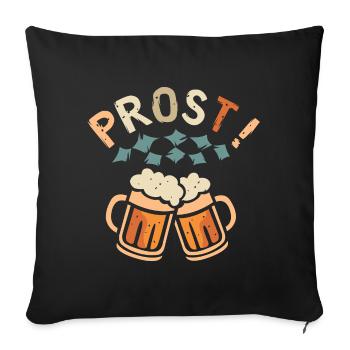 PROST! – Chopes à bière en mousse de style bavarois - Housse de coussin décorative 45 x 45 cm - noir - Devant