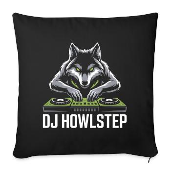 DJ HOWLSTEP Wolf Mixer Club Rave - Housse de coussin décorative 45 x 45 cm - noir - Devant