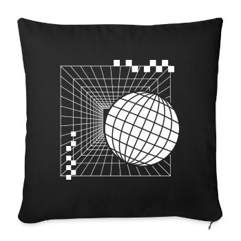 Futuristic Geometric Sphere Design - Sofa pillowcase 17,3'' x 17,3'' (45 x 45 cm) - black - Front