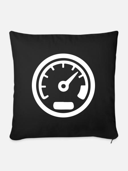 Tacho Kmh Speed Icon - Sofakissenbezug 45 x 45 cm - Schwarz