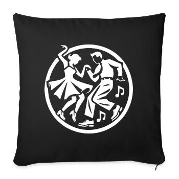 Rock ’n’ Roll Silhouetten Design - Sofakissenbezug 45 x 45 cm - Schwarz - Vorne