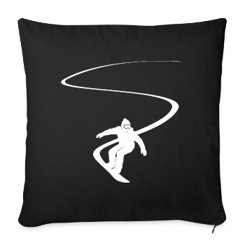 Snowboarder Slalom Deep Snow Downhill Snowboard - Sofa pillowcase 17,3'' x 17,3'' (45 x 45 cm) - black - Front