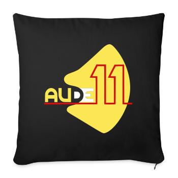 Logo  département de l'Aude 11 - Housse de coussin décorative 45 x 45 cm - noir - Devant
