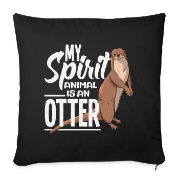 Sea Otter Cartoon Ghost Animal - Sofa pillowcase 17,3'' x 17,3'' (45 x 45 cm) - black - Front