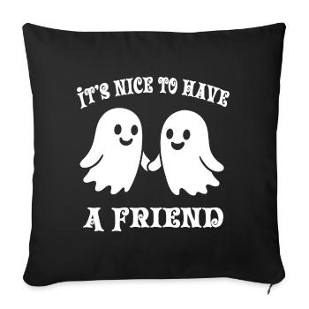 It's Nice To Have Friend - Deux Fantômes Amis - Housse de coussin décorative 45 x 45 cm - noir - Devant