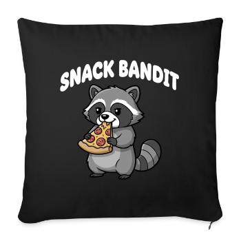 Snack Bandit Raccoon - Sofa pillowcase 17,3'' x 17,3'' (45 x 45 cm) - black - Front