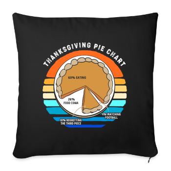 Papy Grand-père Thanksgiving Papa Père - Housse de coussin décorative 45 x 45 cm - noir - Devant