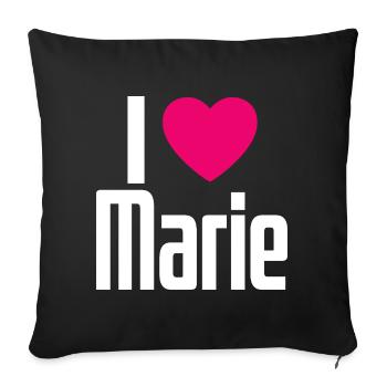 I Love Marie Pink Heart I Love Marie - Sofa pillowcase 17,3'' x 17,3'' (45 x 45 cm) - black - Front