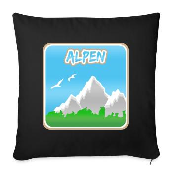 Mountaineering Alps - Sofa pillowcase 17,3'' x 17,3'' (45 x 45 cm) - black - Front