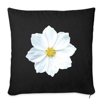 Blume - Sofakissenbezug 45 x 45 cm - Schwarz - Vorne