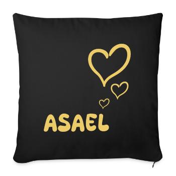 Cadeau pour Asaël - Housse de coussin décorative 45 x 45 cm - noir - Devant