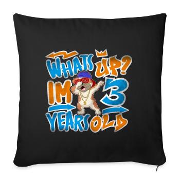 3rd Birthday Graffiti - Sofa pillowcase 17,3'' x 17,3'' (45 x 45 cm) - black - Front