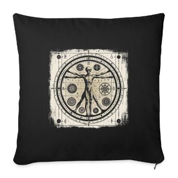 OVNI Ancient Alien Geometry Human Design Chemise - Housse de coussin décorative 45 x 45 cm - noir - Devant